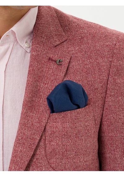 Cacharel Bordo Slim Fit Yün Keten Karışımlı Ceket Kırmızı