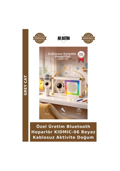 Özel Üretim Bluetooth Hoparlör Kıdmıc-06 Beyaz Kablosuz Aktivite Doğum