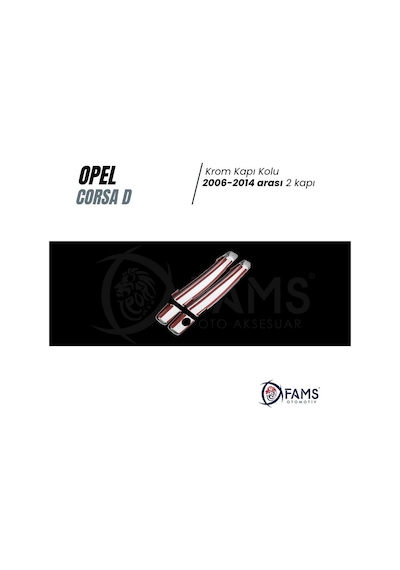 Opel Corsa D Krom Kapı Kolu 2 Kapı 2007-2014 Arası P. Çelik