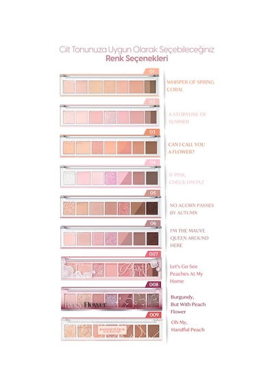 Pigmentli, 5 Farklı Dokulu Far Paleti Perıpera All Take Mood Palette 004 If Pink Check Dm Plz 004