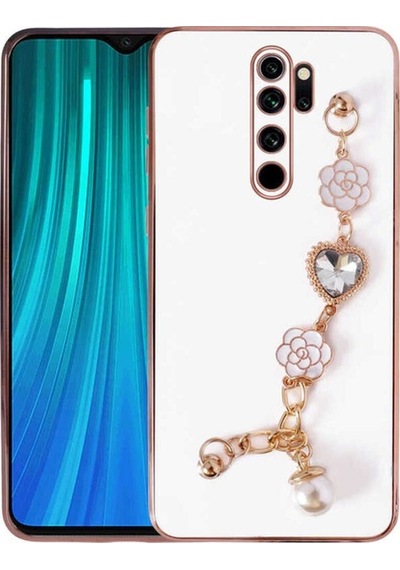 Xiaomi Redmi Note 8 Pro Kılıf El Tutamaçlı Kamera Korumalı Zore Taka Silikon Kapak Beyaz