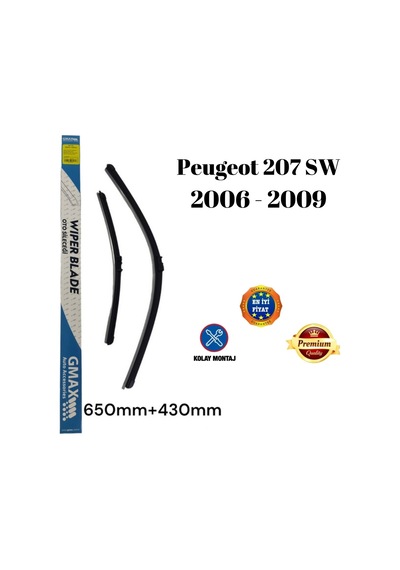 Peugeot 207 Sw Station Wagon 2006 2007 2008 2009 Uyumlu Ön Cam Silecek Süpürgesi Takımı 650+430mm