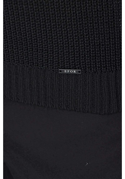 Efor Süveter 01 Slim Fit Siyah Süveter Triko Siyah