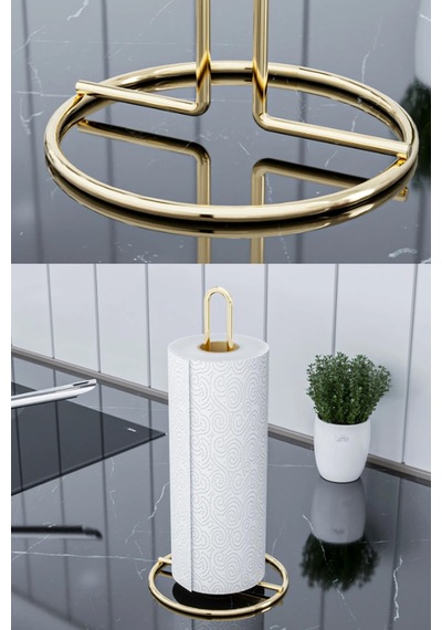 Karteya Servis Sunum Seti Ve Ekmek Sepeti Havluluk Peçetelik Nihale Ekmeklik Altın Gold 4'lü Çeyiz Set Gold