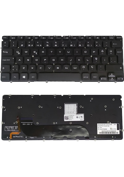 Dell V128725ak1, V128725ak2 Uyumlu Klavye Tuş Takımı Tuş Seti Işıklı Siyah Türkçe