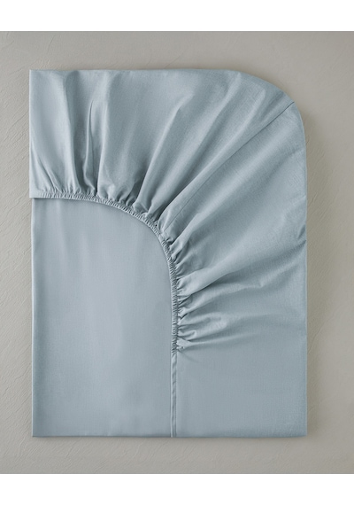 English Home Novella Premium Soft Cotton Tek Kişilik Plus Lastikli Çarşaf 120x200 Cm Açık Mavi Açık Mavi