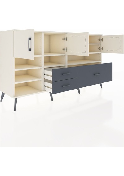 Kronos Konsol 8 Raflı 3 Çekmeceli 4 Kapaklı 176x59x99 Aytaşı-ayta Aytaşı-aytaşı/antrasit