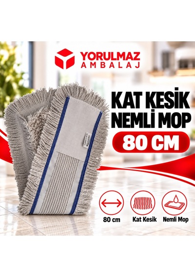 80 Cm Kat Kesik Mop Yedeği Yüksek Emici Profesyonel Zemin Silme Bezi