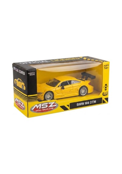 Hobbiez Lisanslı Bmw M4 Kapıları Açılabilir Model Diecast 1.36 Ölçek Metal Model Araç Sarı