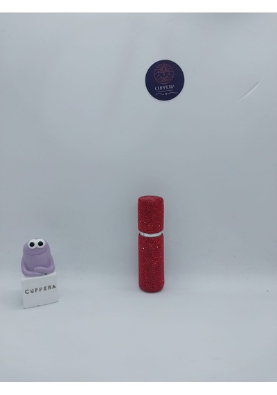 Parıldayan Elmas İşlemeli Mini Doldurulabilir Parfüm Şişesi 10 Ml Kırmızı Hacim 10 Ml