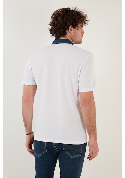 Buratti % 100 Pamuk Düğmeli Regular Fit Erkek Polo Yaka T Shirt 5902134 Beyaz