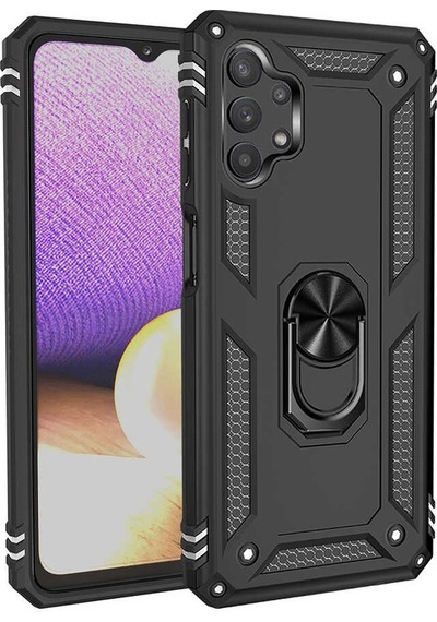 Samsung Galaxy Uyumlu A13 4G Kılıf Sofya Yüzüklü Standlı Zırhlı Silikon Kılıf