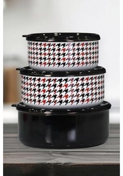 Forte Black Emaye Üçlü Saklama Seti 12v