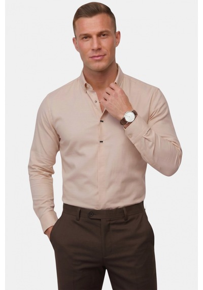 Deep Sea Deepsea Toprak Slim Fit Likralı Kolay Ütülenebilir Gizli Düğmeli Erkek Gömlek 2602614 Kahverengi Deep Sea Deepsea Toprak Slim Fit Likralı Kolay Ütülenebilir Gizli Düğmeli Erkek Gömlek 2602614 Kahverengi