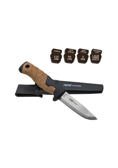 Rox Camping Bushcraft Pro Paslan Çelik Kamp Bıçak