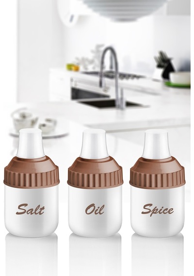 3 Parça Cam Yağlık Cam Tuzluk Cam Baharatlık 212 Ml Mutfak Seti 7x14 Cm Beyaz