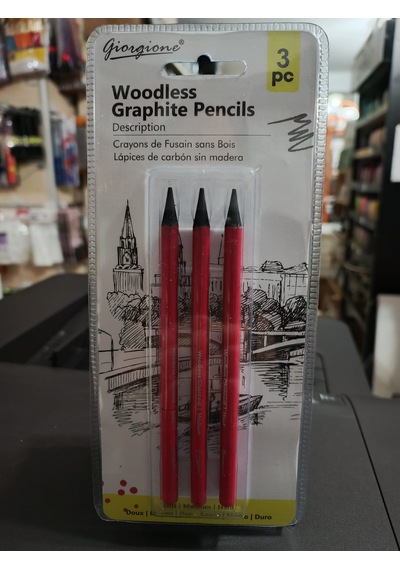 Giorgione Graphite Kömür Kalem 3lü Set Ağaçsız Gövde,soft-medium-hard Yumuşaklık Seçenekli