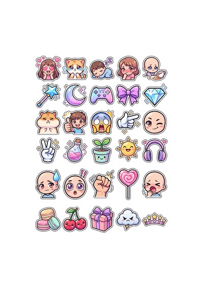 Sevimli Karakterler Chibi Sticker Seti 150 Adet - 5'li Mega Paket - Laptop Defter Ajanda Etiketi Çok Renkli