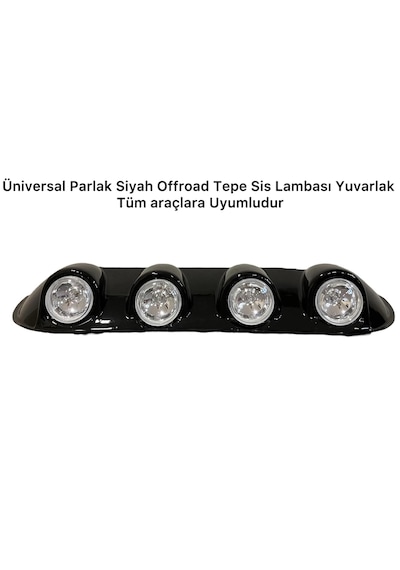 Universal Parlak Siyah Off Road Tepe Sis Lambası Yuvarlak Tüm Ara