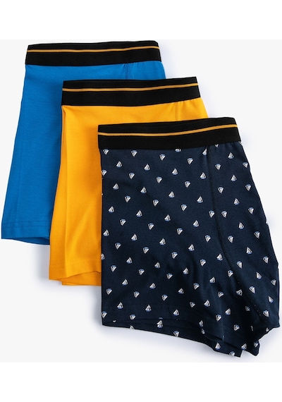Koton 3'Lü Boxer Seti Marin Baskılı Çok Renkli Lacivert 4Slm90056Mk 4Slm90056Mk709 Koton 3'Lü Boxer Seti Marin Baskılı Çok Renkli Lacivert 4Slm90056Mk 4Slm90056Mk709