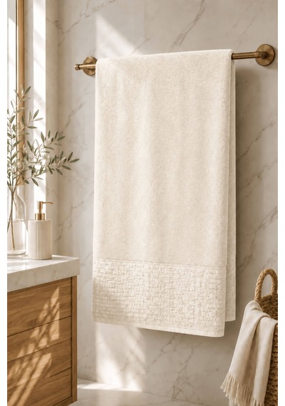 Banyo Havlusu %100 Pamuk 90x150 Cm Linea Collection 650 Gr Krem