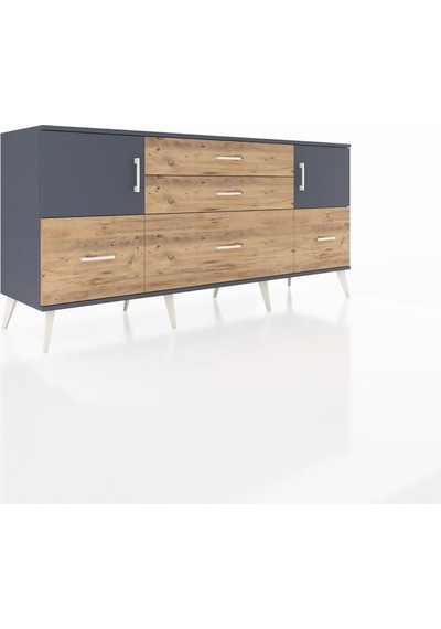 Hyperion Konsol 2 Raflı 5 Çekmeceli 2 Kapaklı 176x44x83 Antrasit-antrasit/çam Antrasit/çam Hyperion Konsol 2 Raflı 5 Çekmeceli 2 Kapaklı 176x44x83 Antrasit-antrasit/çam Antrasit/çam