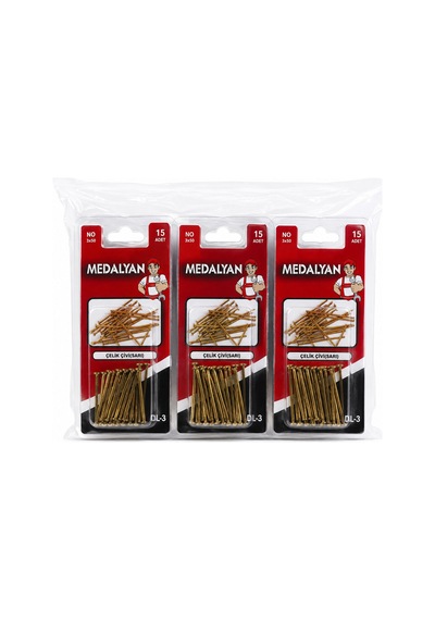 180 Adet 3x50 12x15pcs Sarı Tp Çelik Tel Çivi