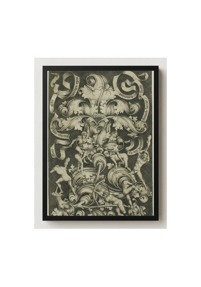 Anonim Van Meckenem Çiçek Ve Sekiz Vahşi Süslemesi Çerçevesiz Poster 21x30 Cm A4 Geometrik Desen