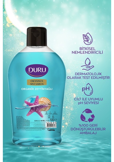 Organik Zeytinyağlı Okyanus Sıvı Sabun 1,5 1,5 500ml