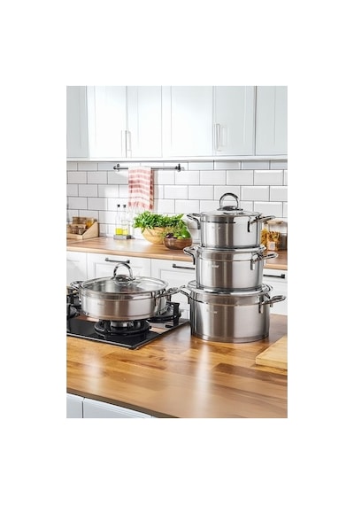 Hısar Tencere Setı Celık 8 Prc Orıon Inox
