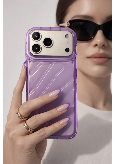 Apple Uyumlu iPhone 17 Pro Max Telefon Kılıfı Kamera Çıkıntılı Kabartmalı Parlak Desenli Darbe Emici Silikon Kılıf Mor Apple Uyumlu iPhone 17 Pro Max Telefon Kılıfı Kamera Çıkıntılı Kabartmalı Parlak Desenli Darbe Emici Silikon Kılıf Mor