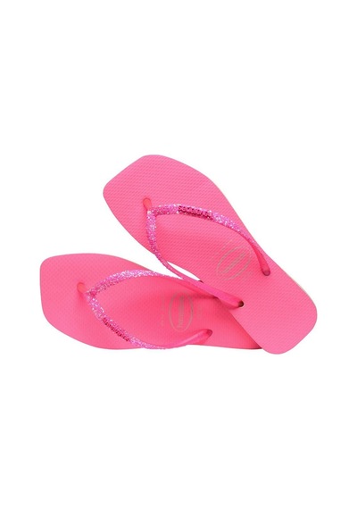 Square Glitter Neon Pink Kadın Terlik-4800 Neon Pink