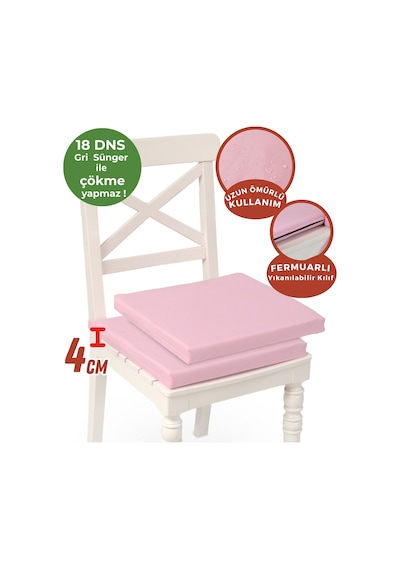 Xpermate 2'li Sandalye Minderi Su İtici Kumaş 40 x 40 CM Pembe