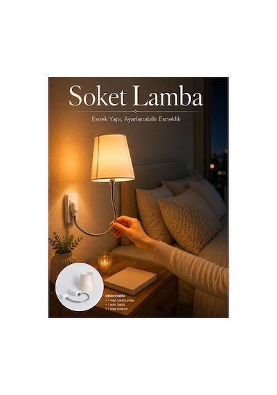 Soket Lamba Yatak Başı Işığı Ayarlanabilir Boyunlu Hmngo5643-lmm6fj Çok Renkli Çok Renkli