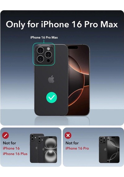 Apple Uyumlu iPhone Esr 16 Pro Max Kılıf Cyber Tough Halolock Magsafe Standlı Silikon Gri Apple Uyumlu iPhone Esr 16 Pro Max Kılıf Cyber Tough Halolock Magsafe Standlı Silikon Gri