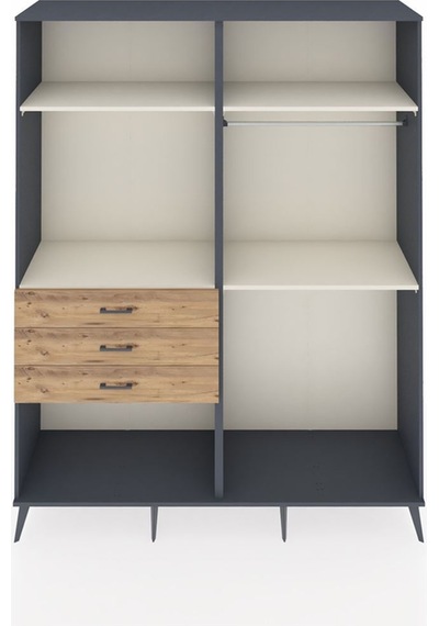Hyperion Gardrop 4 Raflı 3 Çekmeceli 2 Askılı 176x44x221 Antrasit-aytaşı/çam Beyaz Hyperion Gardrop 4 Raflı 3 Çekmeceli 2 Askılı 176x44x221 Antrasit-aytaşı/çam Beyaz