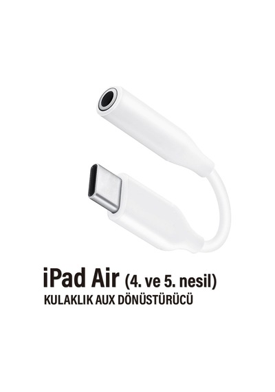 Type-c Aux Apple Uyumlu İpad Air 4 - 5 Nesil Kulaklık Dönüştürücü Type-c Çevirici Aparat