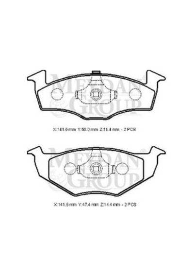 Seat Cordoba- 98/99 Ön Fren Balatası Disk 141,6x50x16,48/141,6x47,4x16,48 Bramax