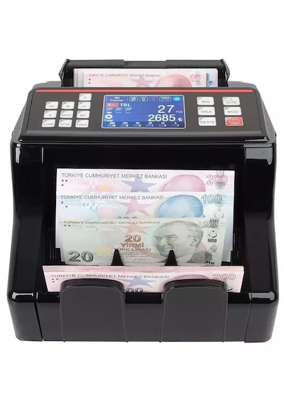 Sigma SC7520B Karışık Para Sayma Makinesi, TL Karışık, Euro ve Usd Adet Sayım + Müşteri Ekranı