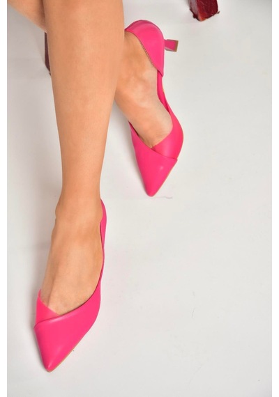 Fox Shoes U676035309 Fuşya Kalın Topuklu Kadın Ayakkabı Fuşya
