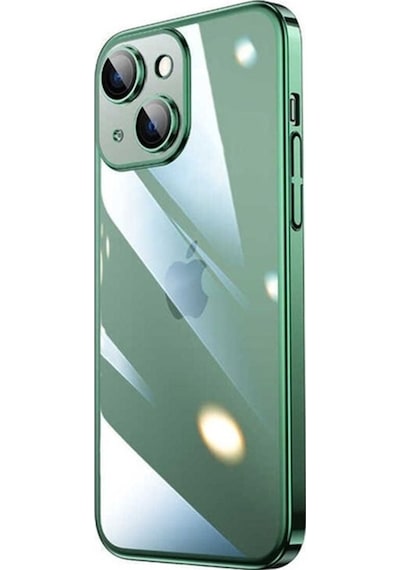 Apple Uyumlu iPhone 14 Plus Kılıf Sert Pc Renkli Çerçeveli Zore Riksos Kapak Yeşil