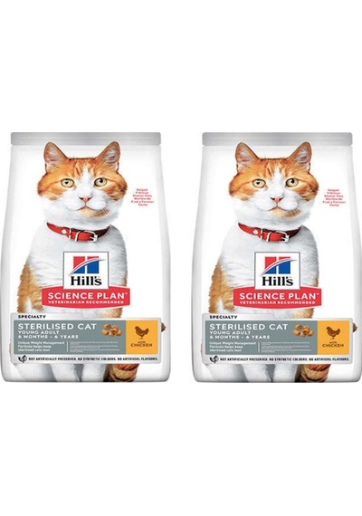 Hill's Sterilised Tavuklu Kısırlaştırılmış Yetişkin Kedi Maması 2 x 1500 G