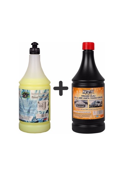 Oto Kalorifer Ve Petek Temizleme İlacı Solventli 1 Lt & Cilalı Oto Motor Şampuanı 1 Litre