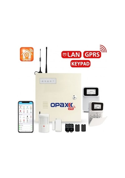 Opax-2747 Gprs&Lan Alarm Paneli Bgr-10 Kablolu Sirenli Full Set
