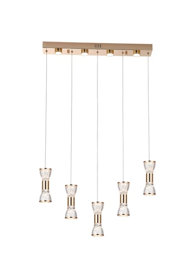 Sayen 5'li Sıralı Gold Sarkıt Led Avize