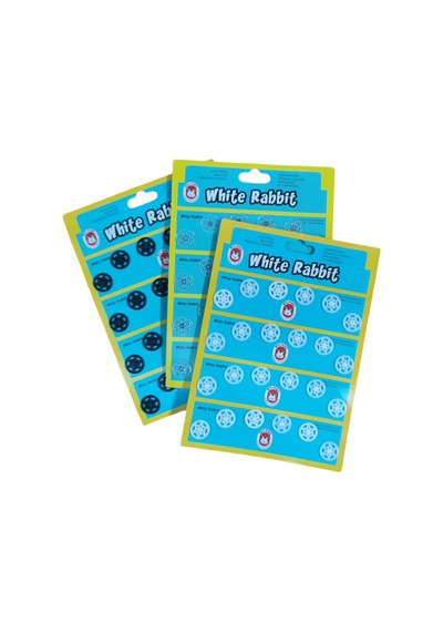 3 Boy Karışık Renkli Dikmeli Plastik Çıtçıt Seti - 12mm 72 Adet Siyah Beyaz Ve Şeffaf Çıtçıt