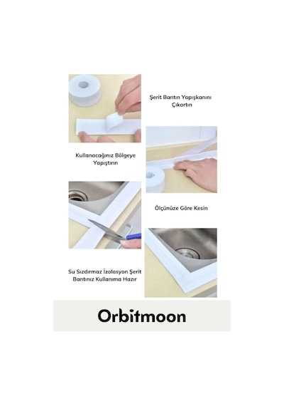 Özel Seri Premium Su Geçirmez Sızdırmaz Lavabo Küvet Yağ Nem Küf Önleyici 3.2m 3 Adet İzolasyon Bant
