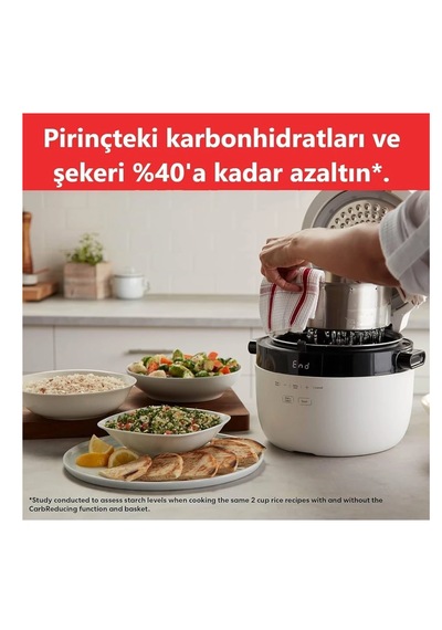 Instant Pot Hızlı Pilav Pişirici Ve Buharlı Pişirici - Otomatik, Buharlı Pişirici, Sote Ve Kızartma Makinesi, 40 Porsiyon Kapasiteli, 5 Lt
