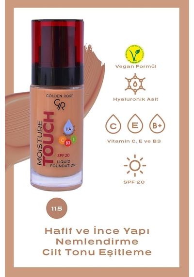 Moisture Touch Liquid Foundation Spf20 No: 115 Nemlendirici Etkili Fondöten