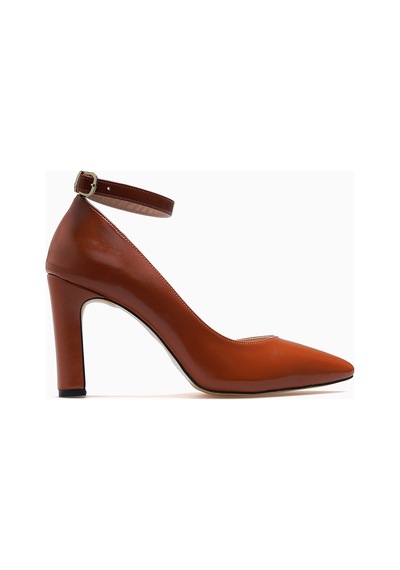 Yaşar Kaşlı Kadın Kalın Topuklu Stiletto Ayakkabı 26y Ykşk-7948 Taba